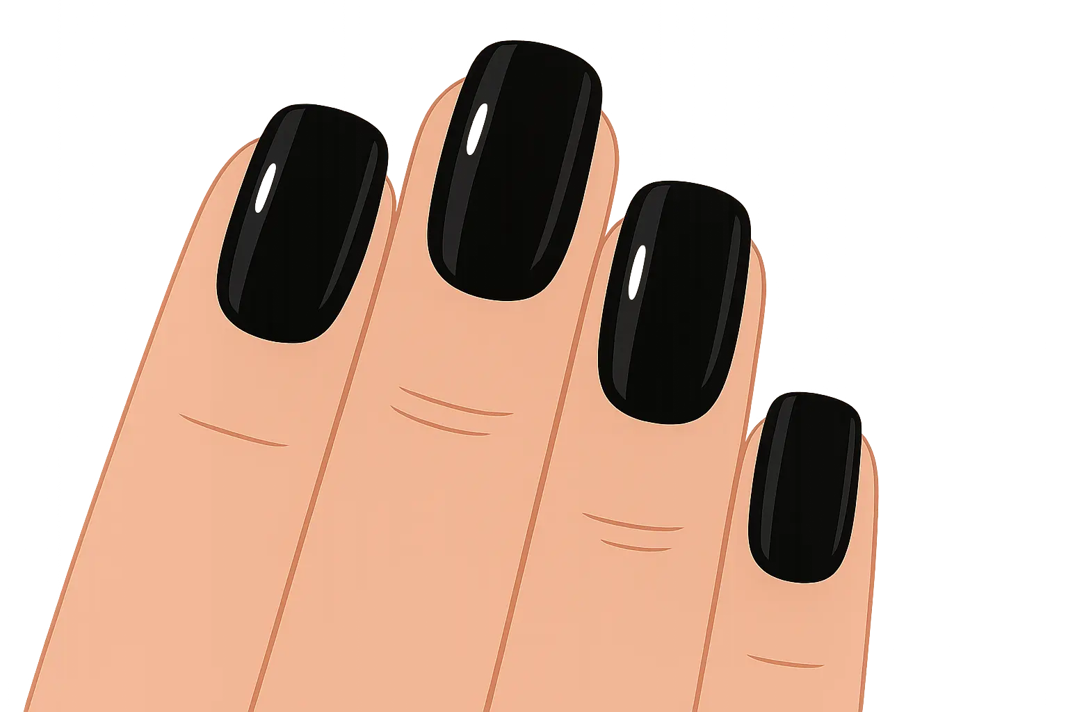 Midnight black nails classic style