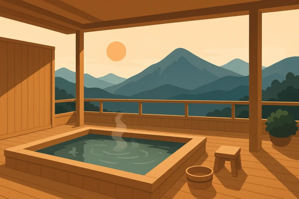 Luxury ryokan private villa with mountain views and personal onsen