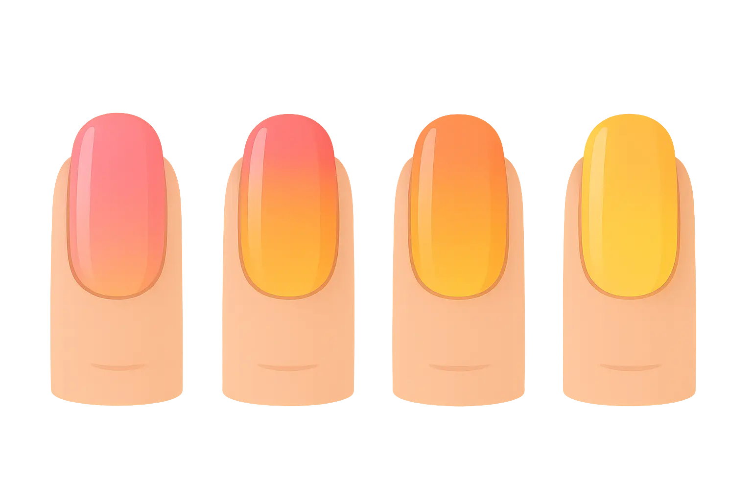 Rainbow gradient ombré nails