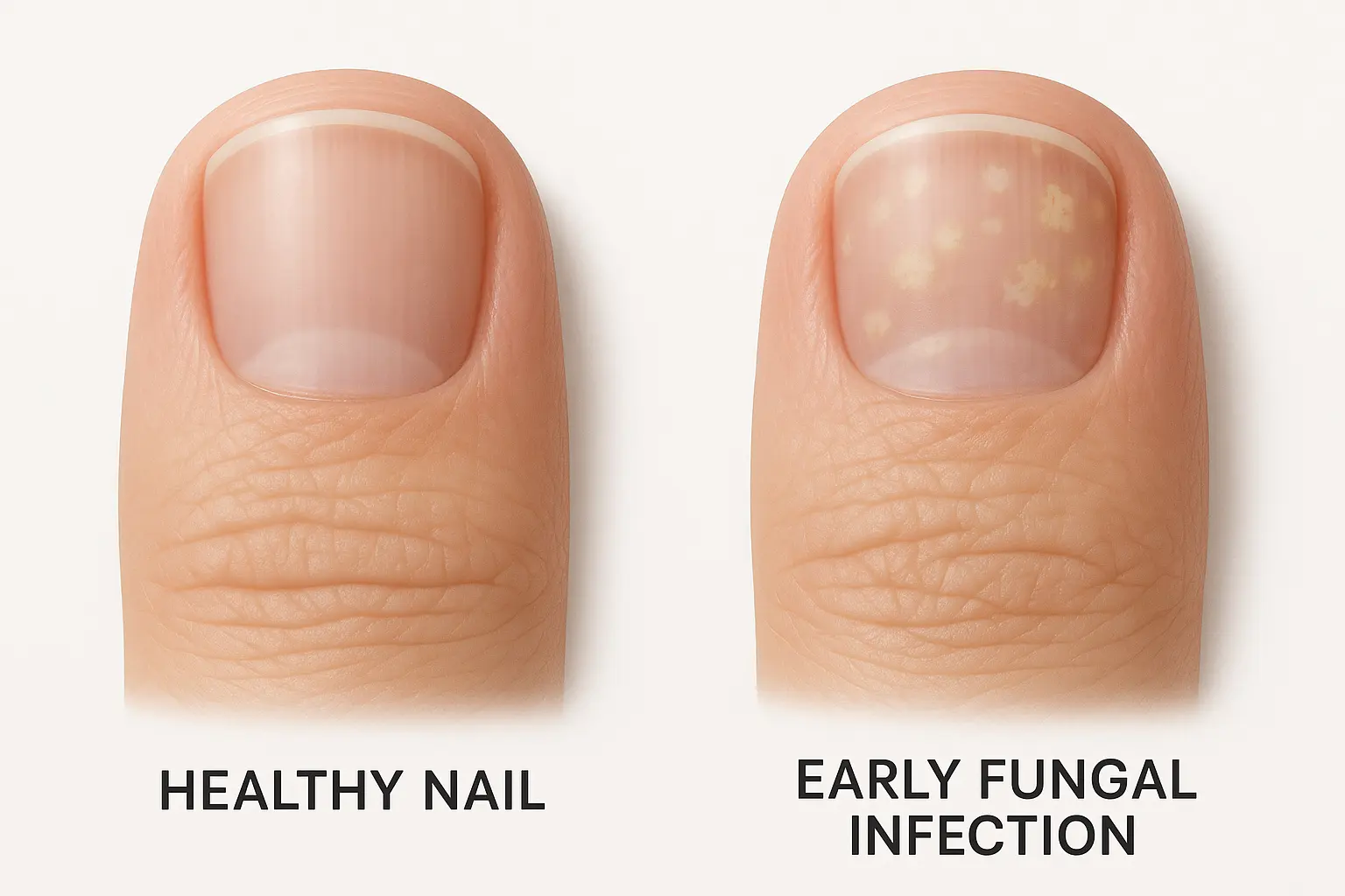Early fungal infection white spots on fingernails