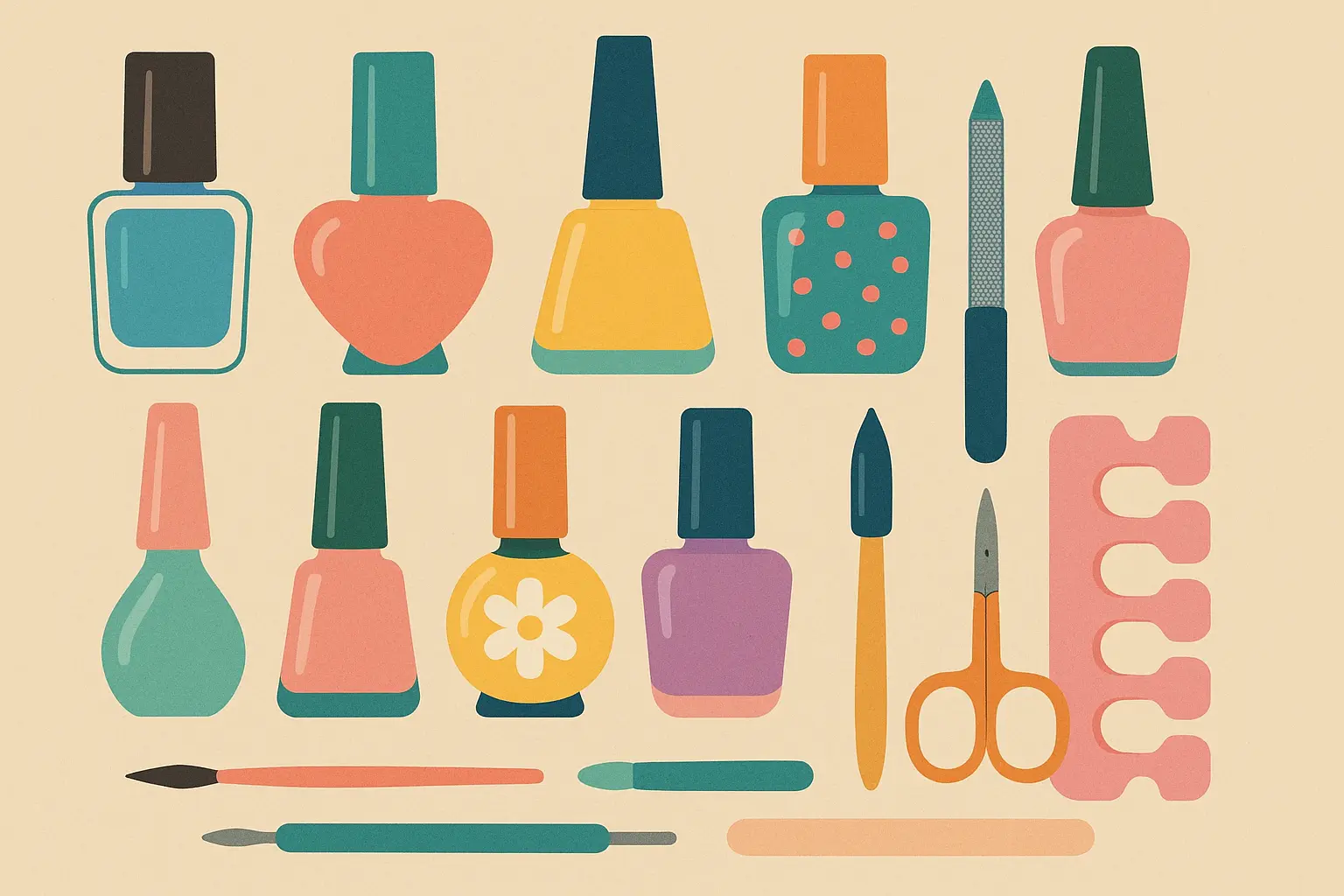Diverse collection of 90s nail trends