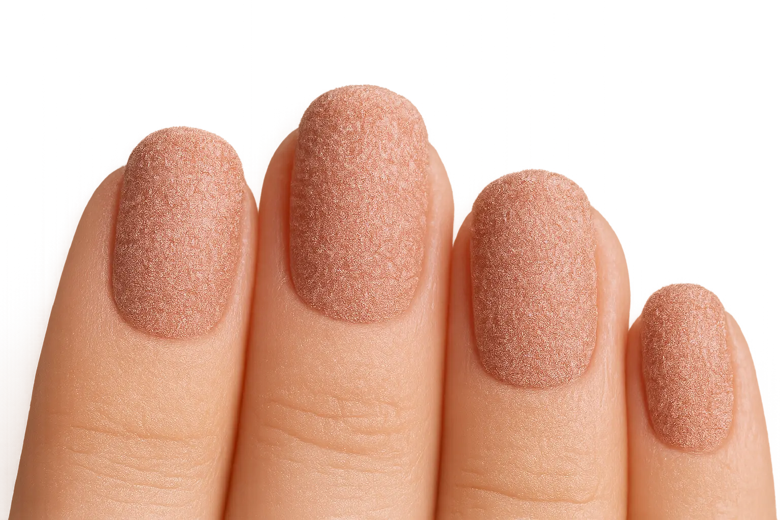Rose gold velvet finish nails