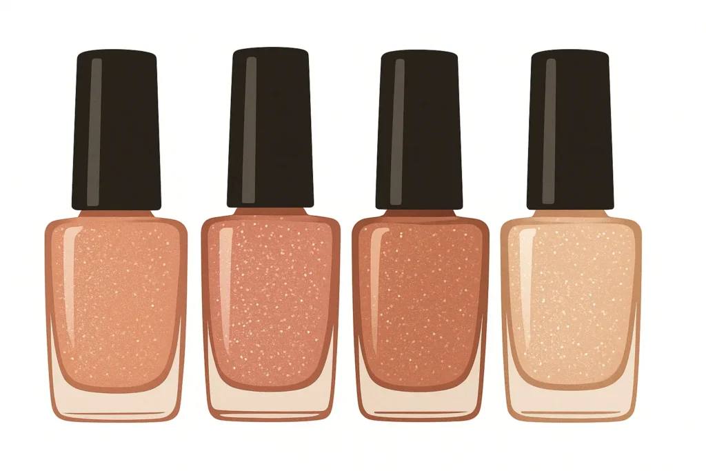 Nude nails with subtle design elements
