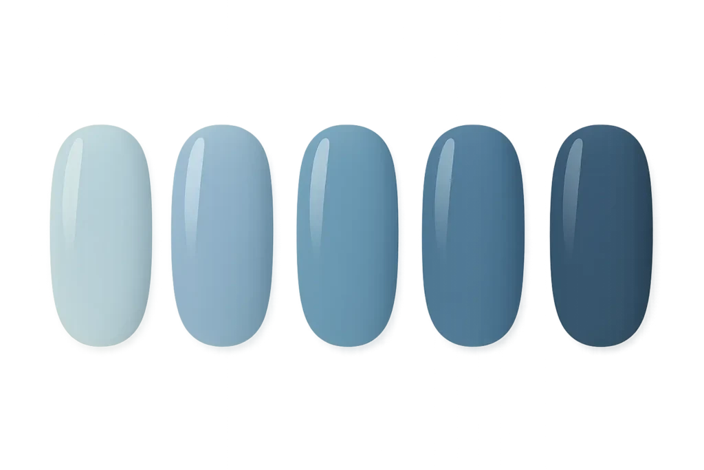 Blue nail color selection guide