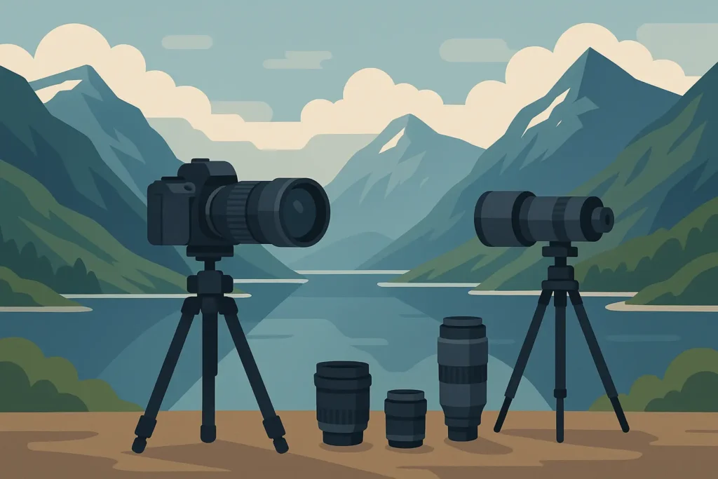 Professional photographer capturing Norwegian landscape