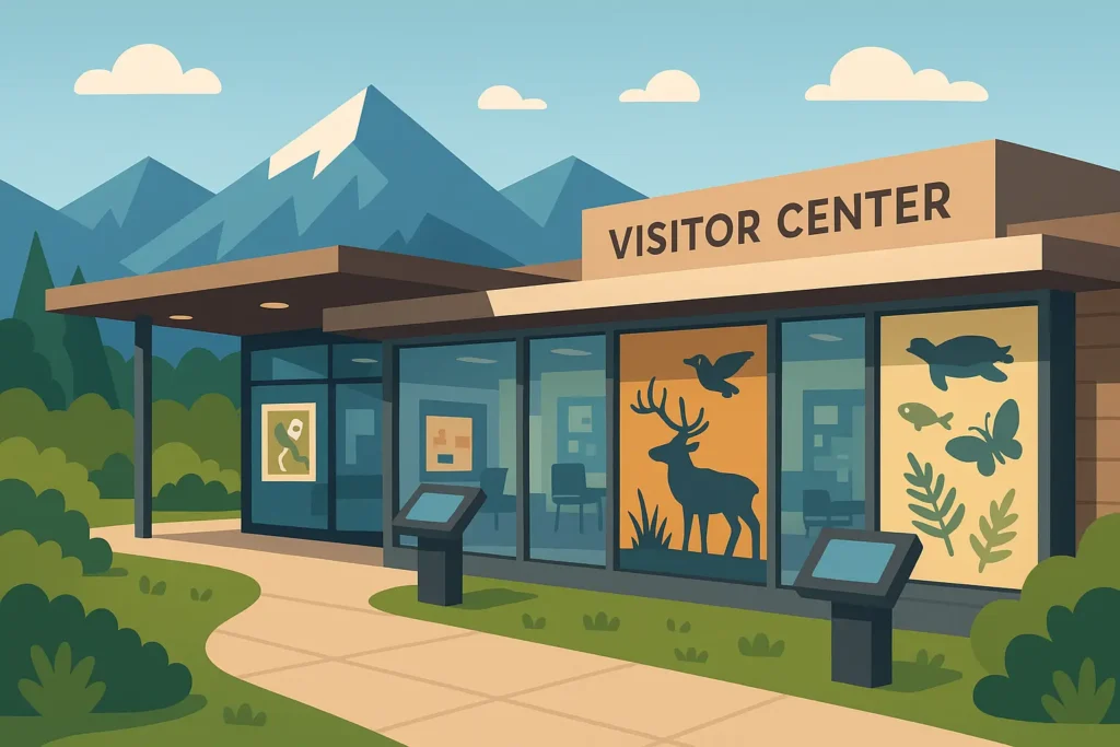 Family-friendly activities in West Yellowstone Montana showing wildlife viewing and educational experiences