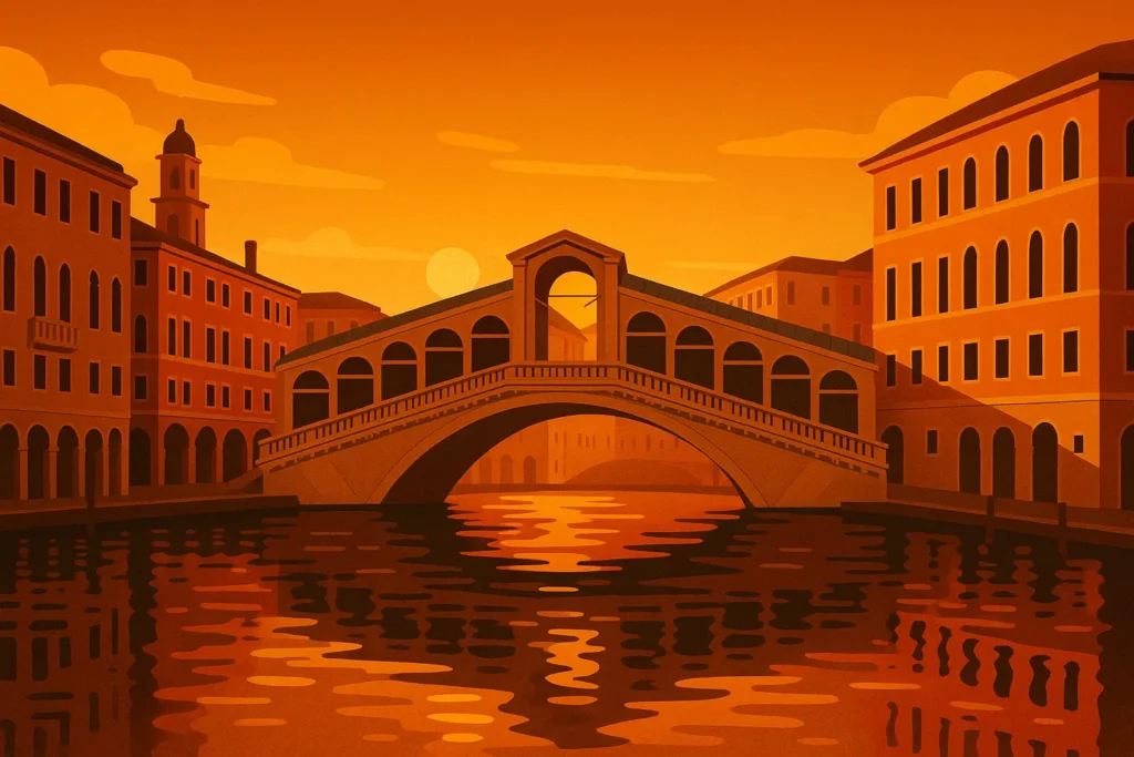 St. Mark's Square at sunrise with golden light