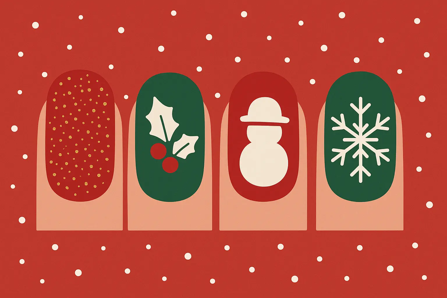 Holiday glamour nail designs