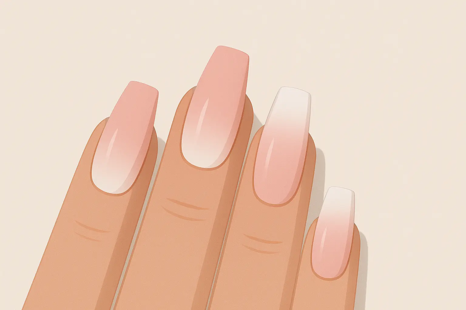 Millennial pink ombre nail design