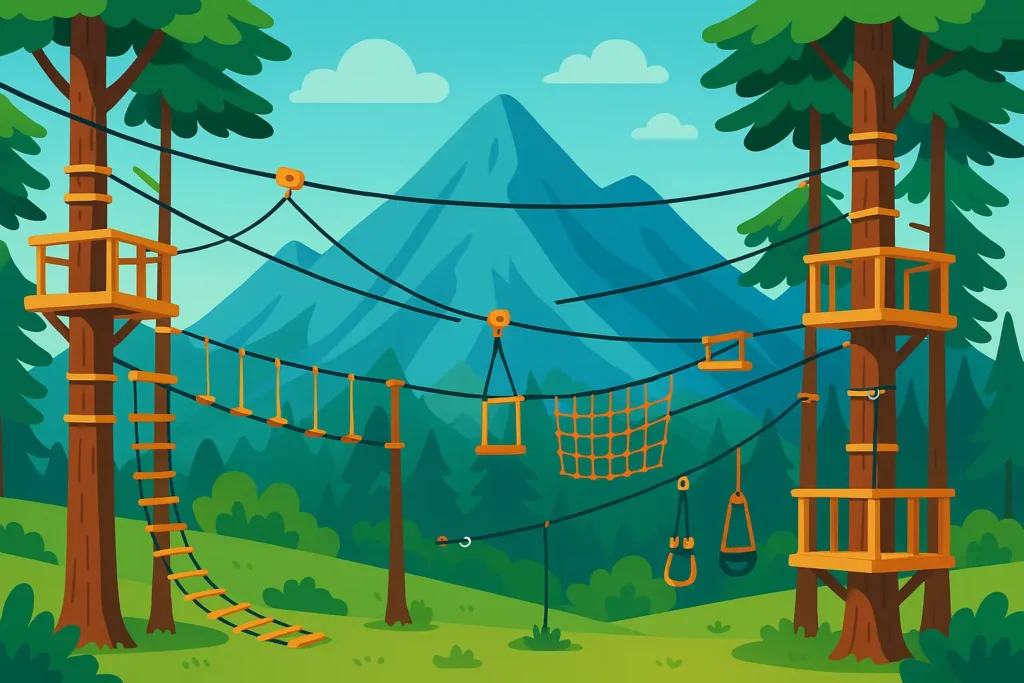 Swiss family activities with mountain backdrop