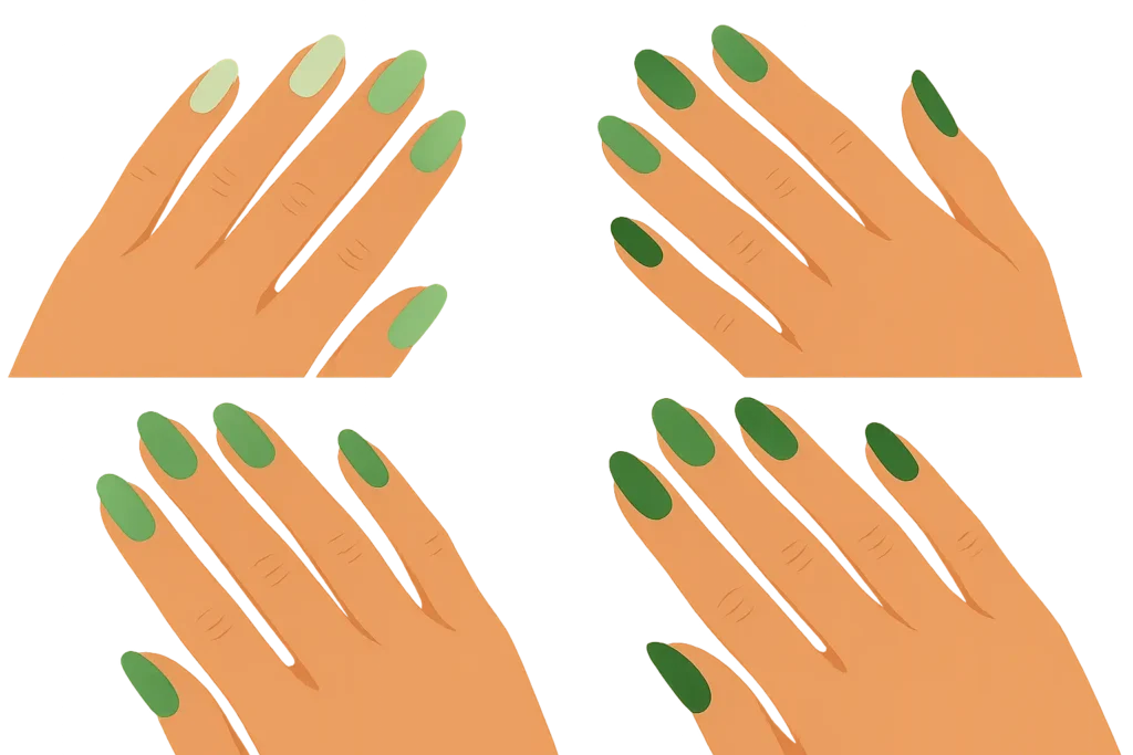 Beautiful green ombre nail designs showcase