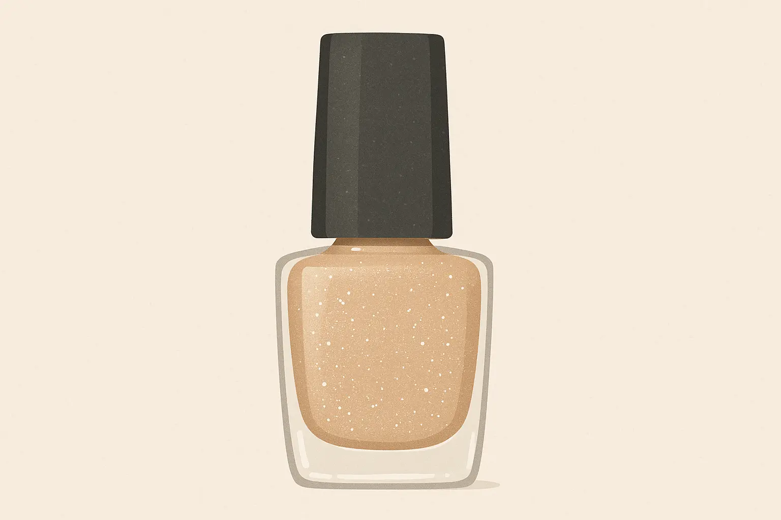 Champagne sparkle nail polish showing subtle glitter for winter celebrations