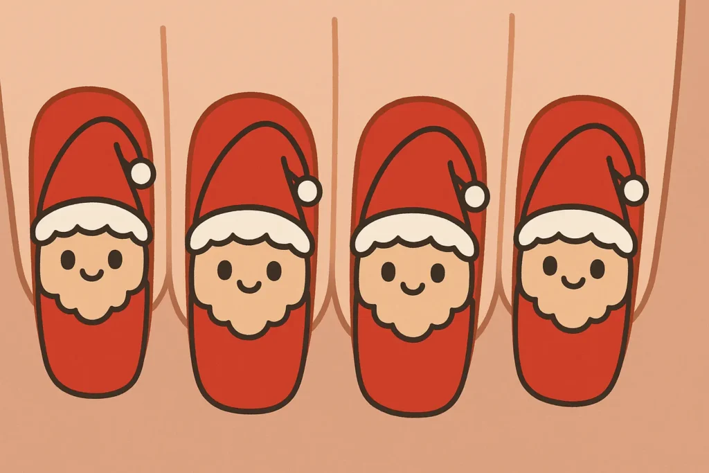 Cute Christmas character nail designs