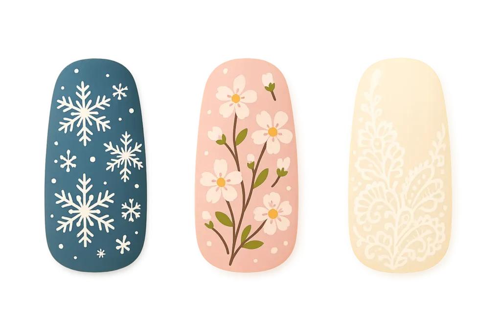 Seasonal princess nails for special occasions