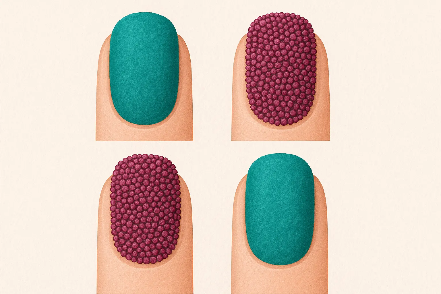Textural and 3D exotic nail designs