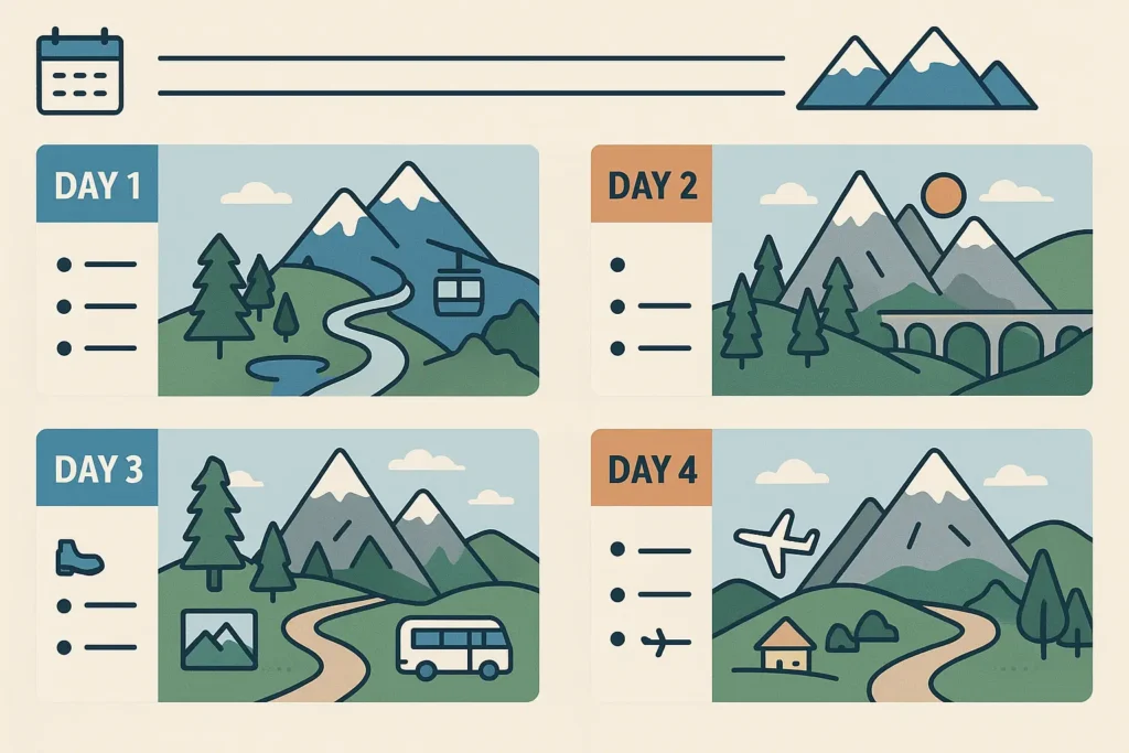 Detailed day-by-day itinerary planning for Banff National Park