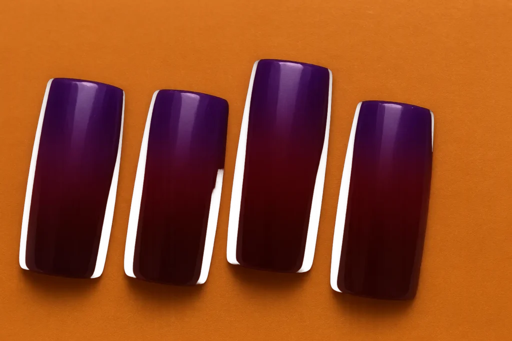 Purple to burgundy autumn ombre nails