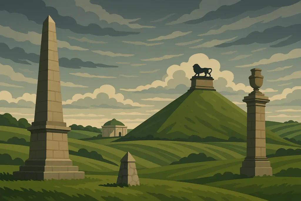 Waterloo battlefield memorial and historical monuments