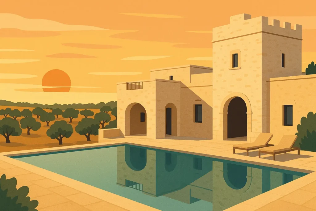 Luxury masseria with infinity pool and olive groves