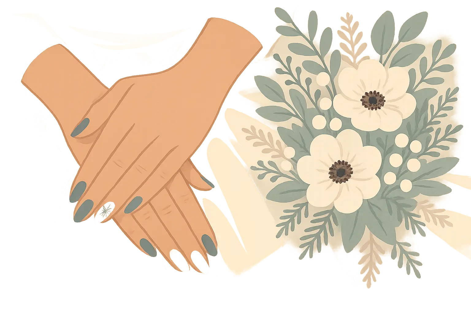 Winter wedding nail designs showing bridal elegance and seasonal sophistication