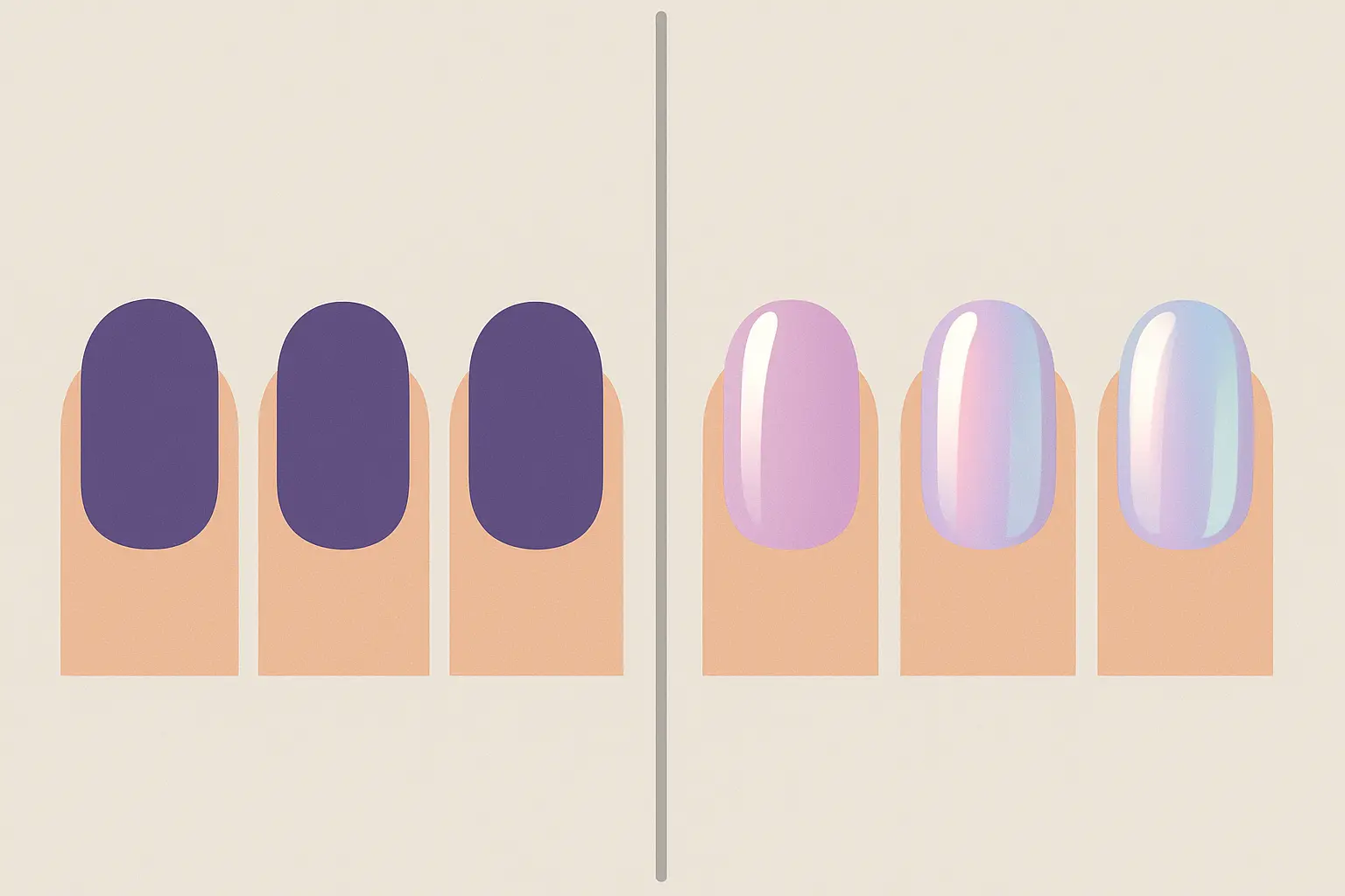 Pearl chrome nail comparison
