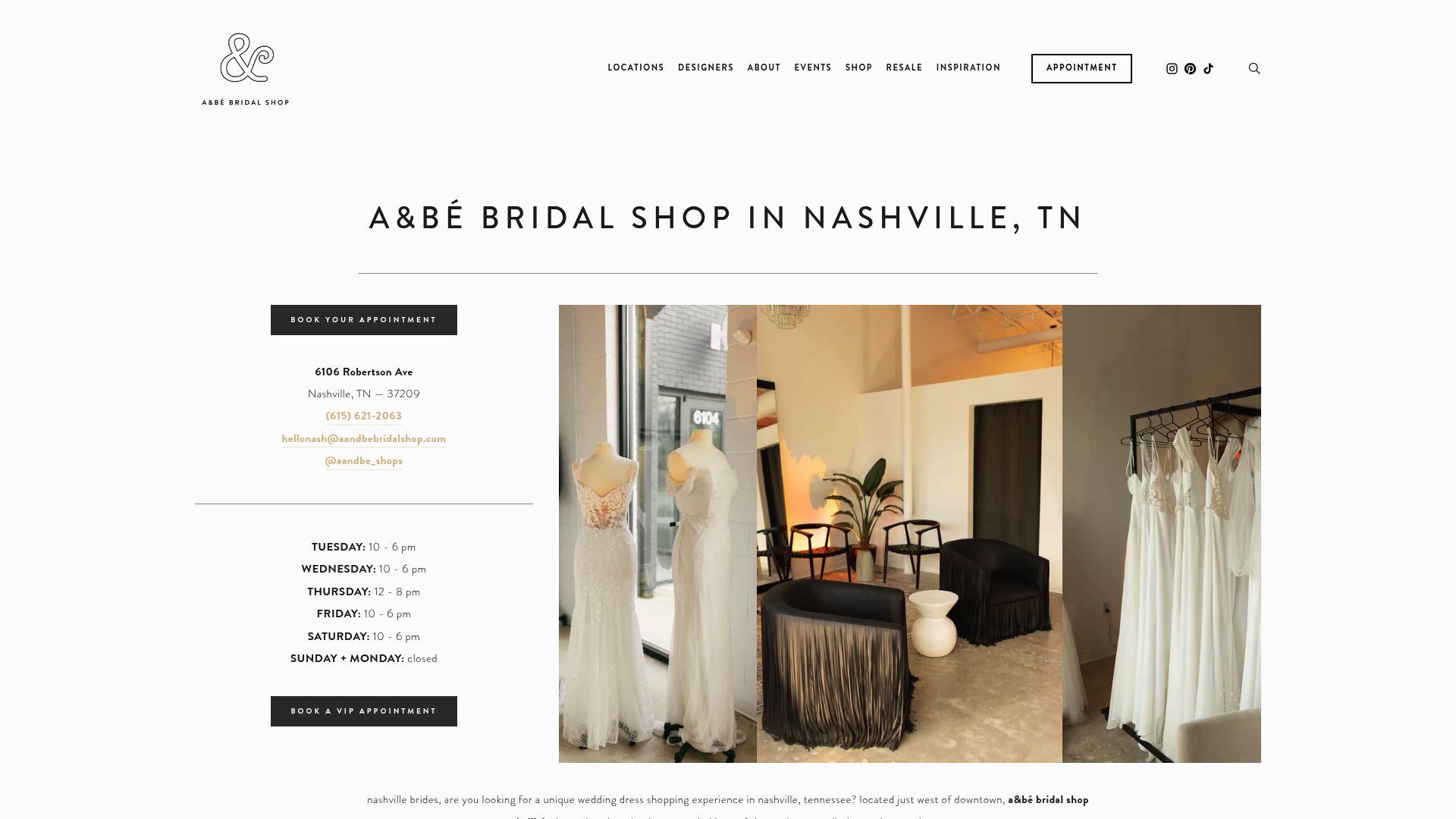 A&Bé Bridal Shop Nashville in The Nations