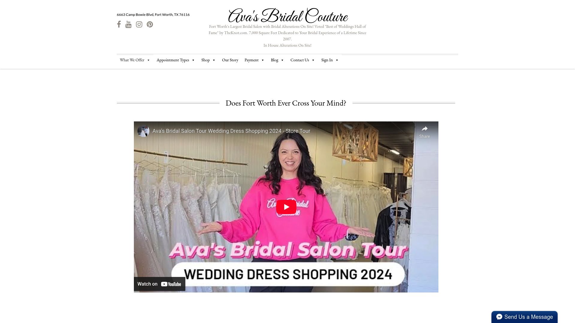 Ava's Bridal Couture website homepage