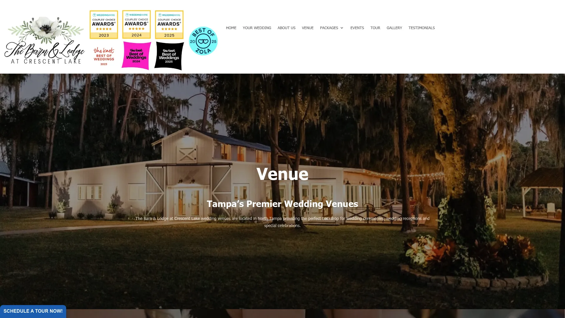 The Barn at Crescent Lake rustic wedding venue with lakefront views