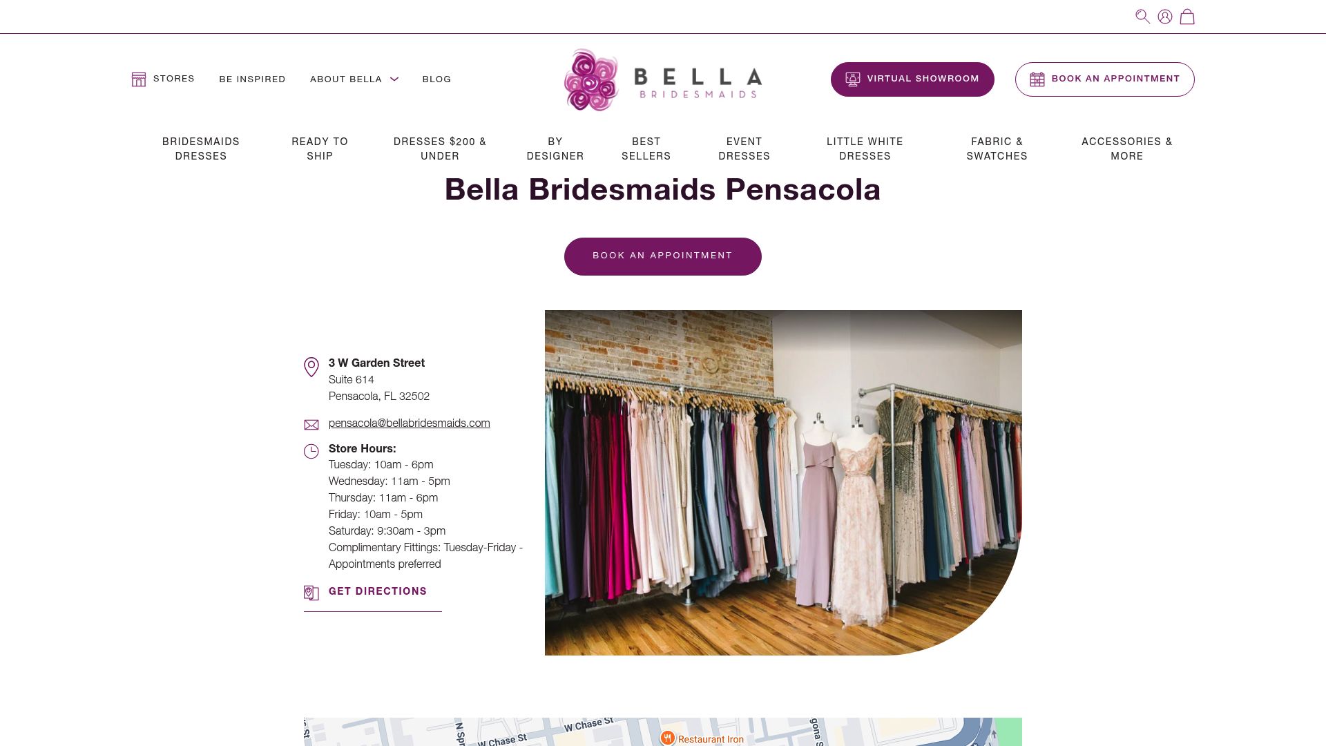 Bella Bridesmaids Pensacola location page