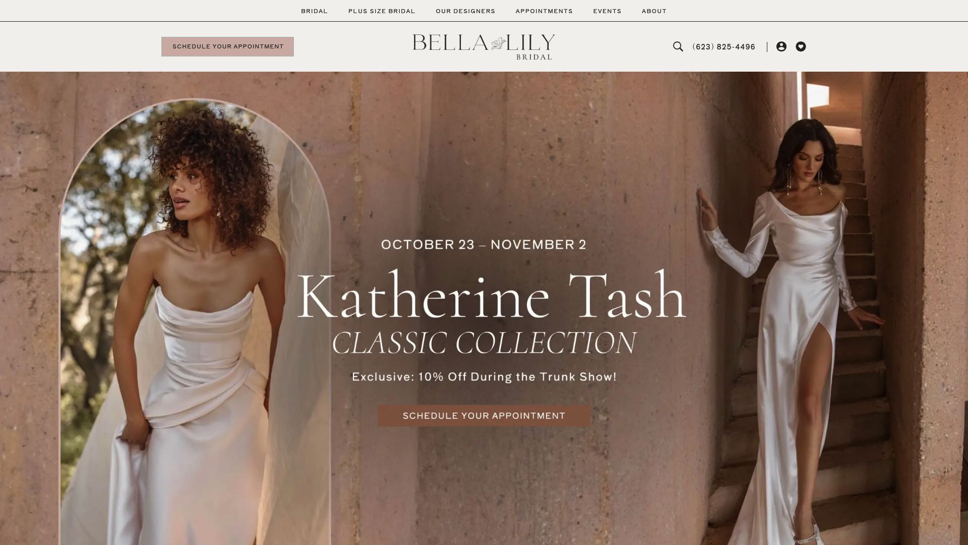Bella Lily Bridal boutique website