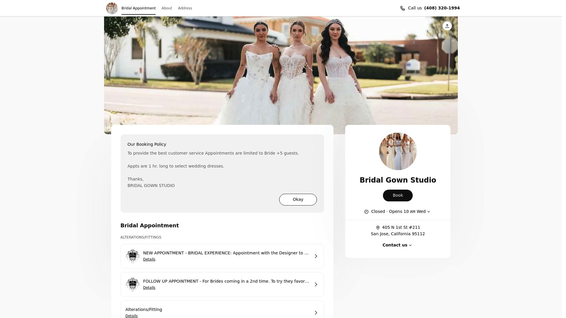 BGS San Jose appointment booking page