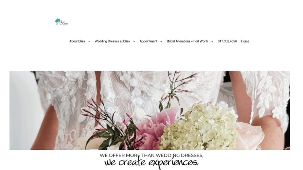 Bliss Bridal Salon Fort Worth interior