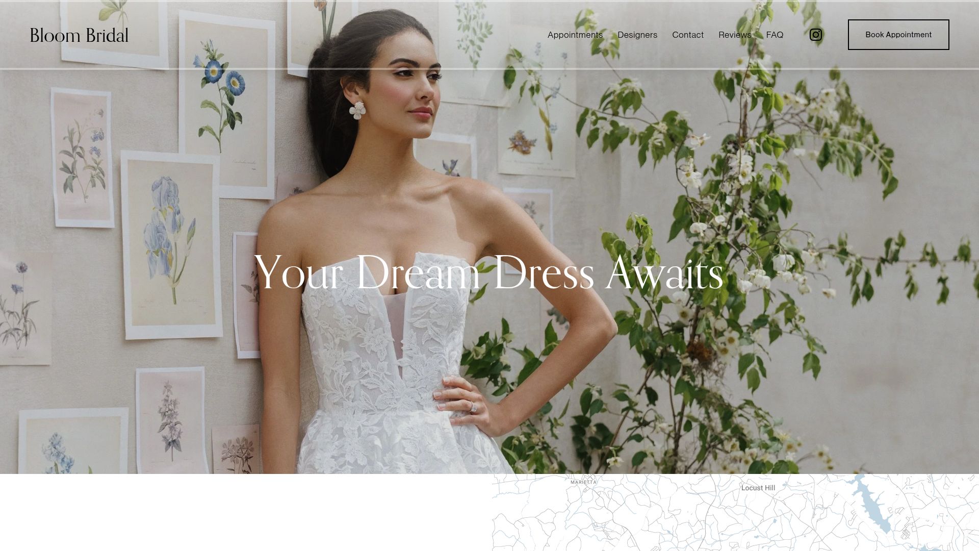 Bloom Bridal downtown Greenville boutique interior