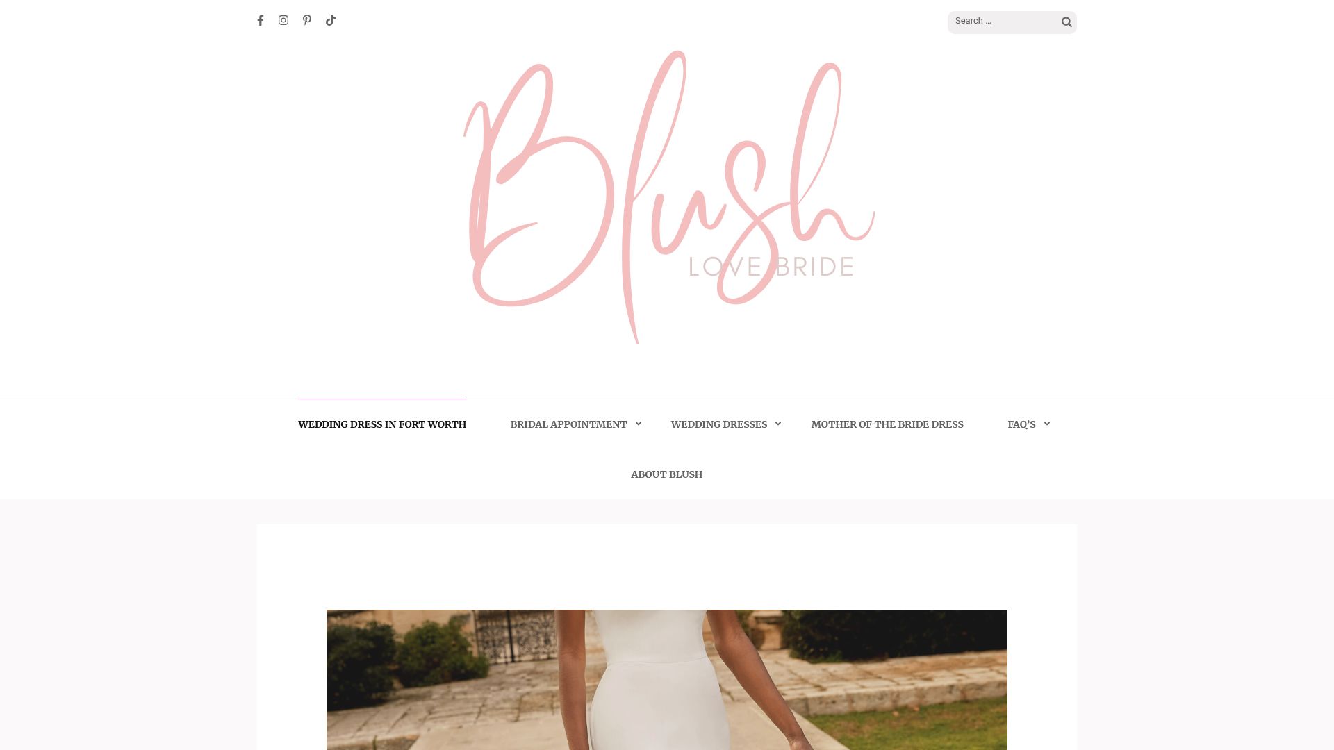Blush Love Bride website homepage