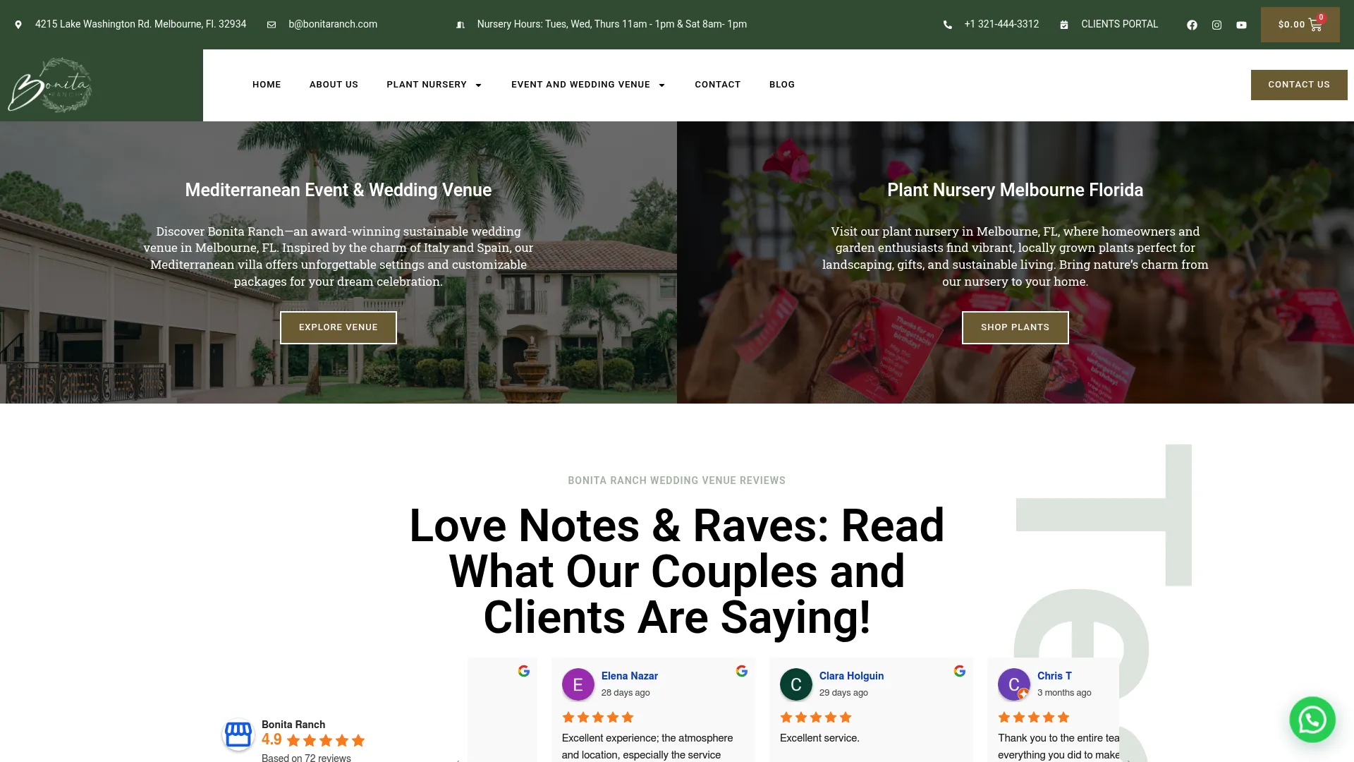 Bonita Ranch Mediterranean villa wedding venue