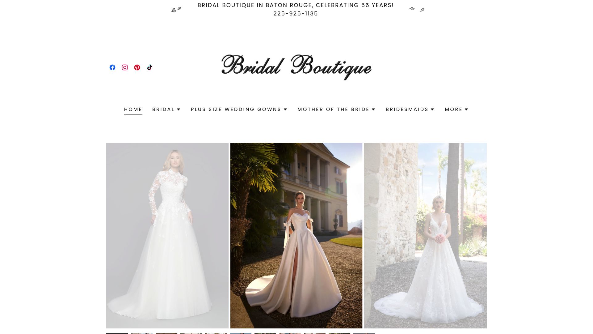 Bridal Boutique BR website homepage
