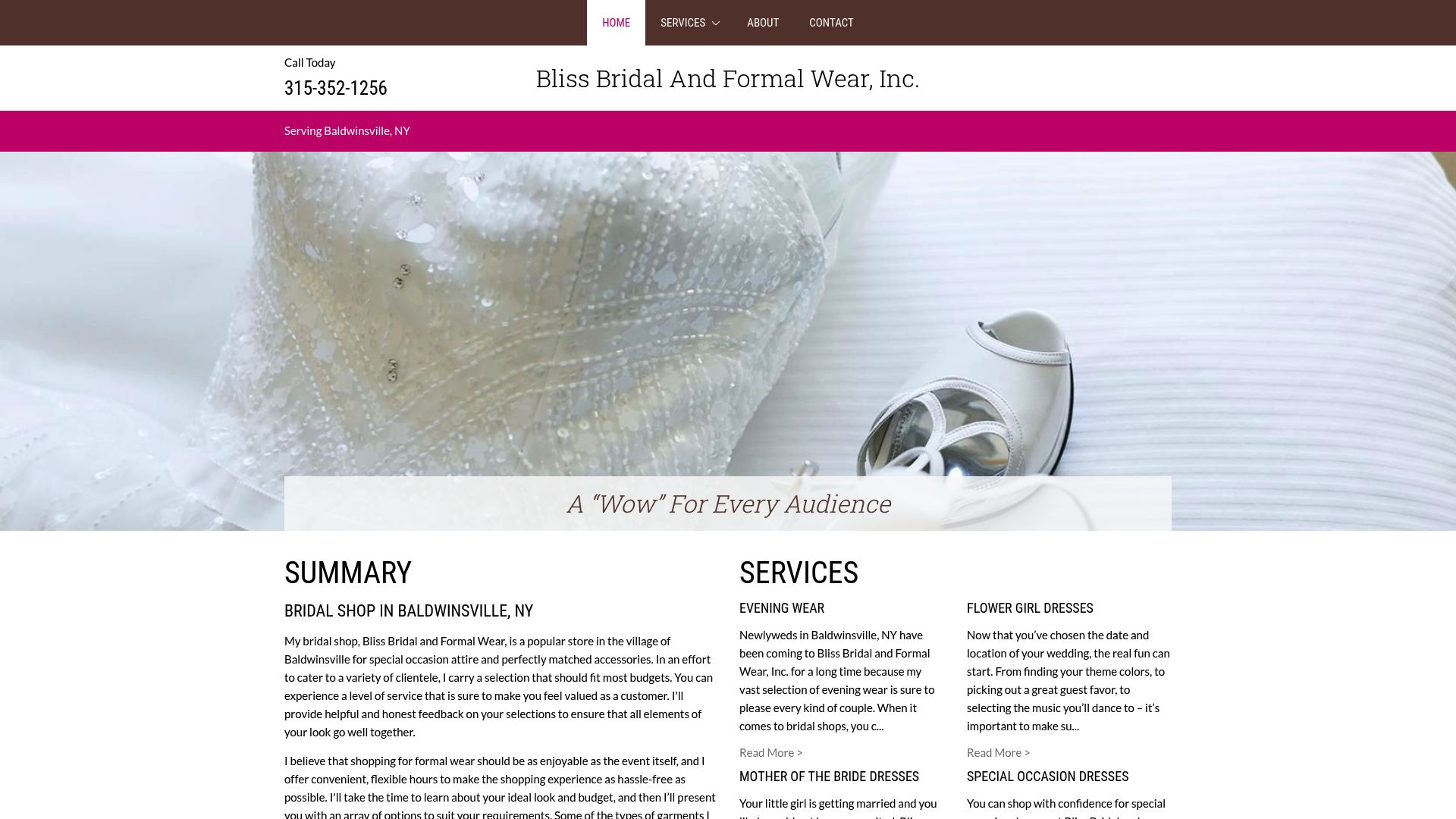 Bliss Bridal and Formal Wear storefront