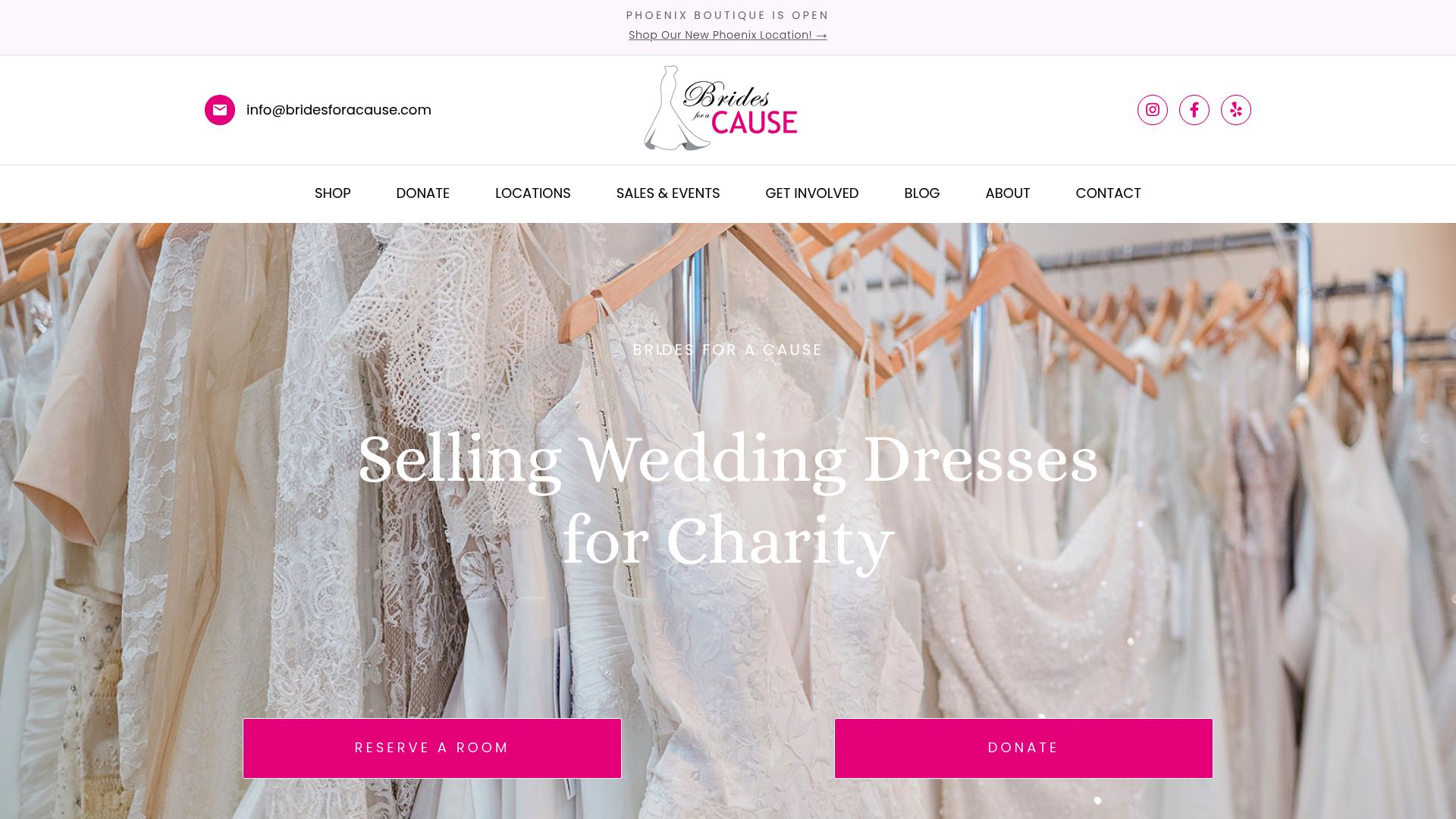 Brides for a Cause website