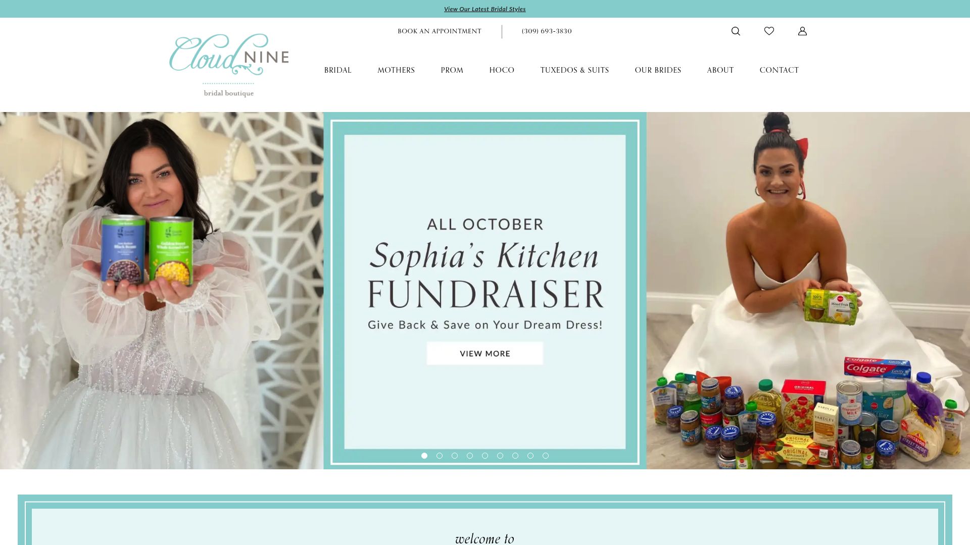 Cloud Nine Peoria bridal shop website