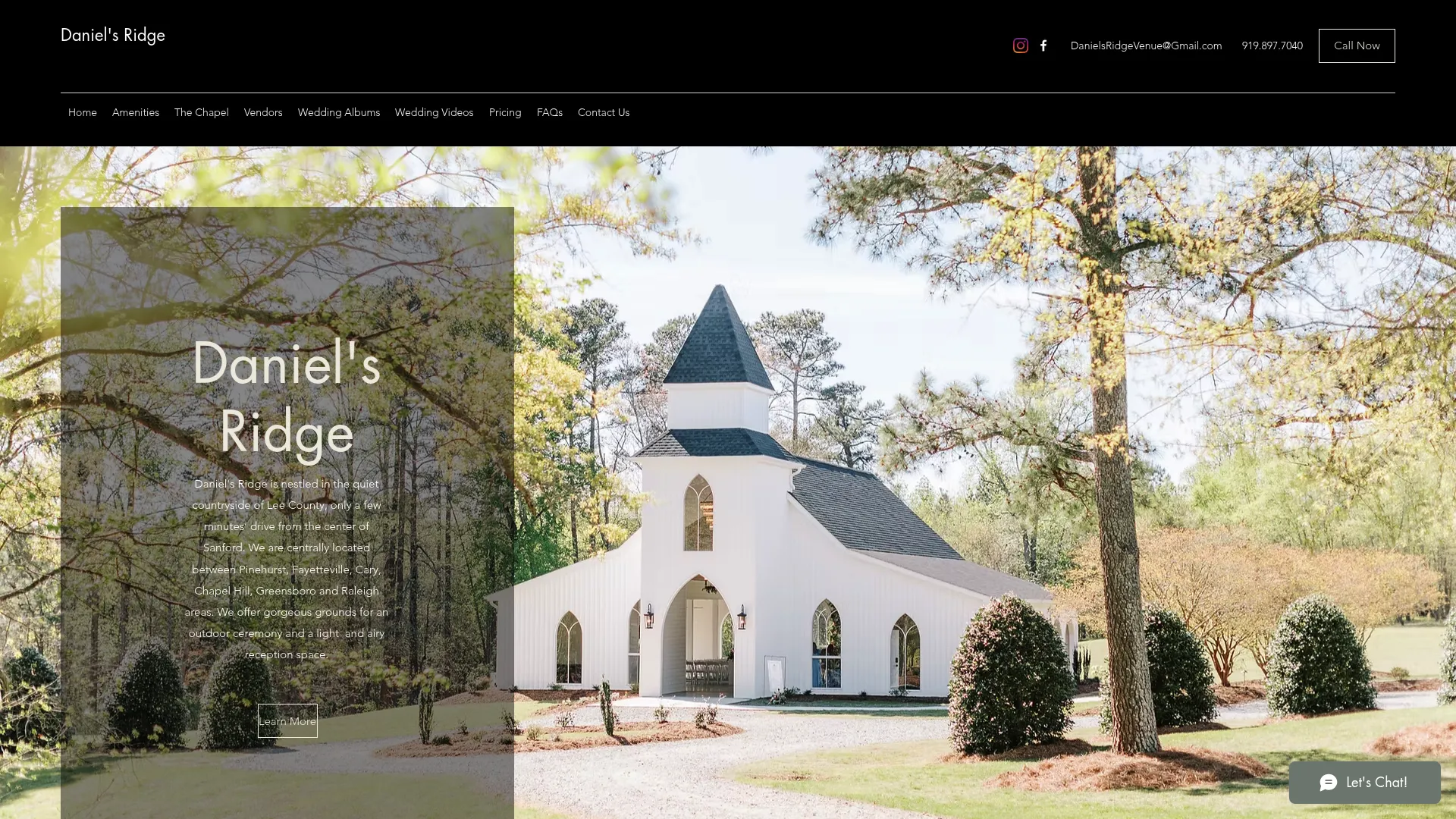 Daniel's Ridge mountain ridge-top wedding venue