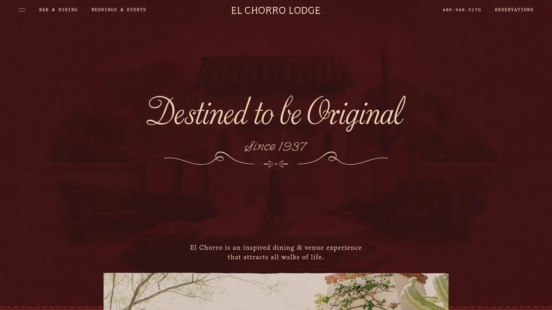 El Chorro Lodge historic wedding venue with waterfall terrace