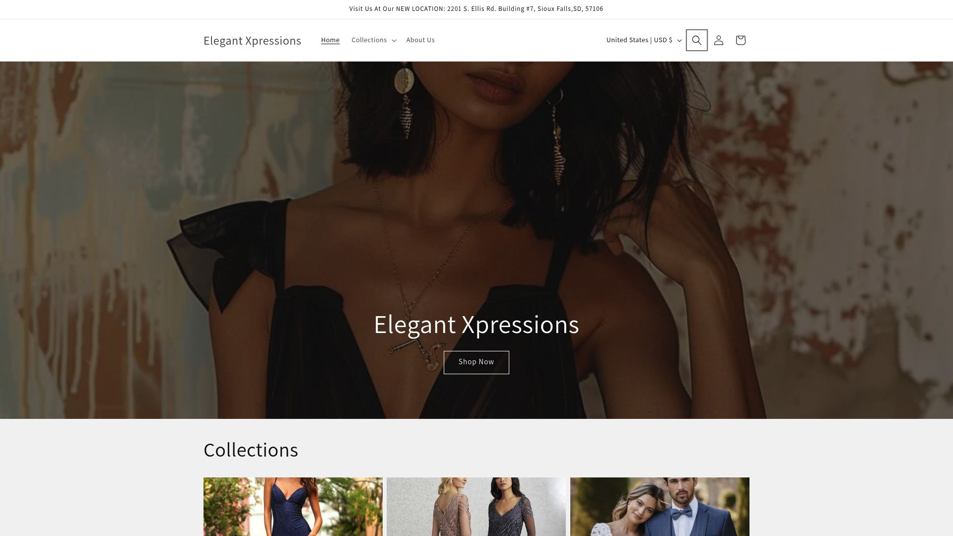 Elegant Xpressions website homepage