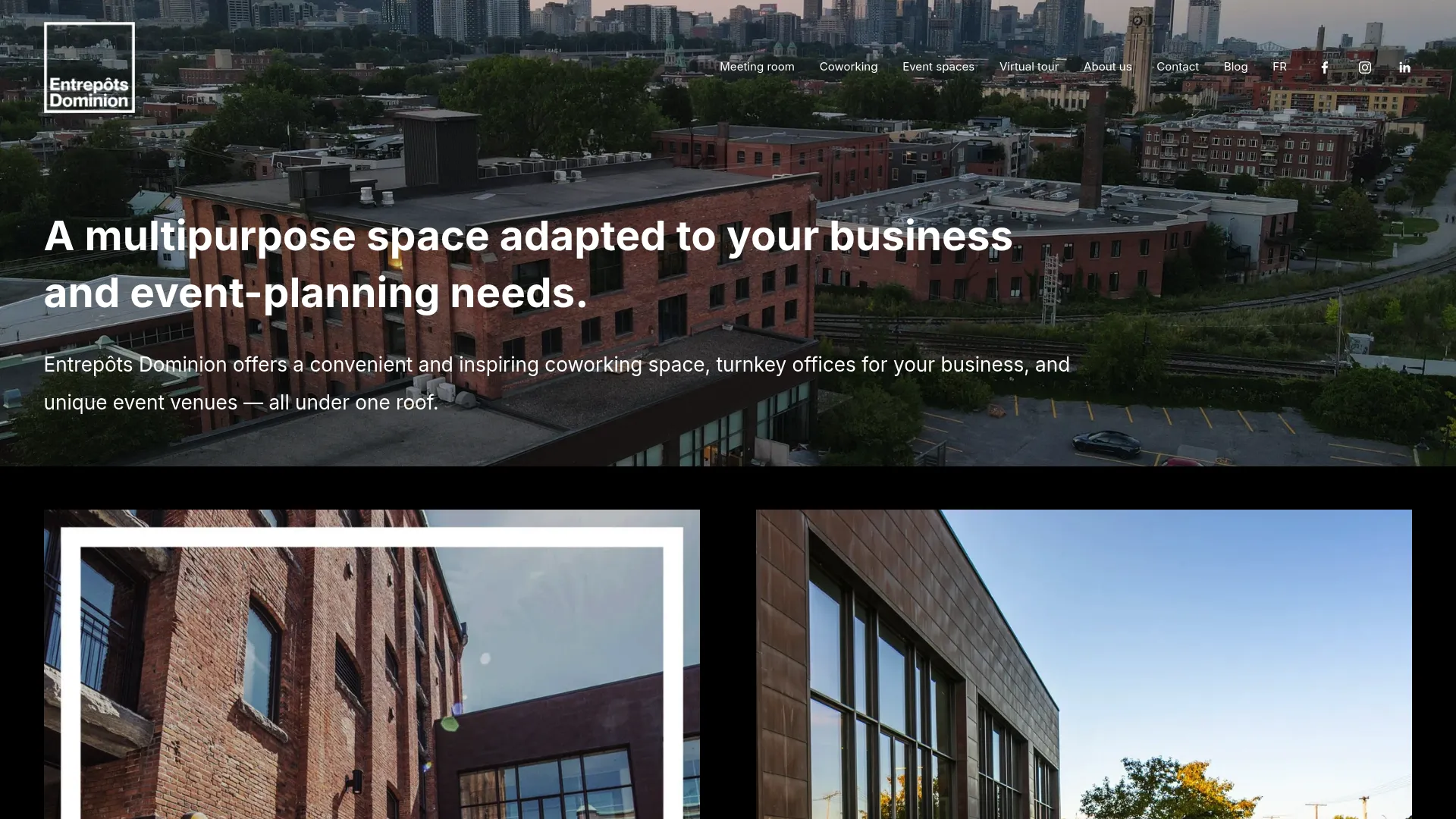 Entrepôts Dominion industrial wedding venue interior