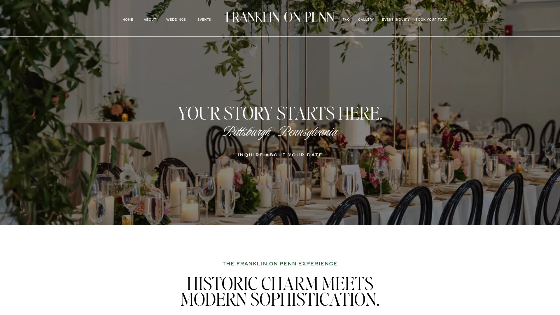 Franklin on Penn wedding venue interior