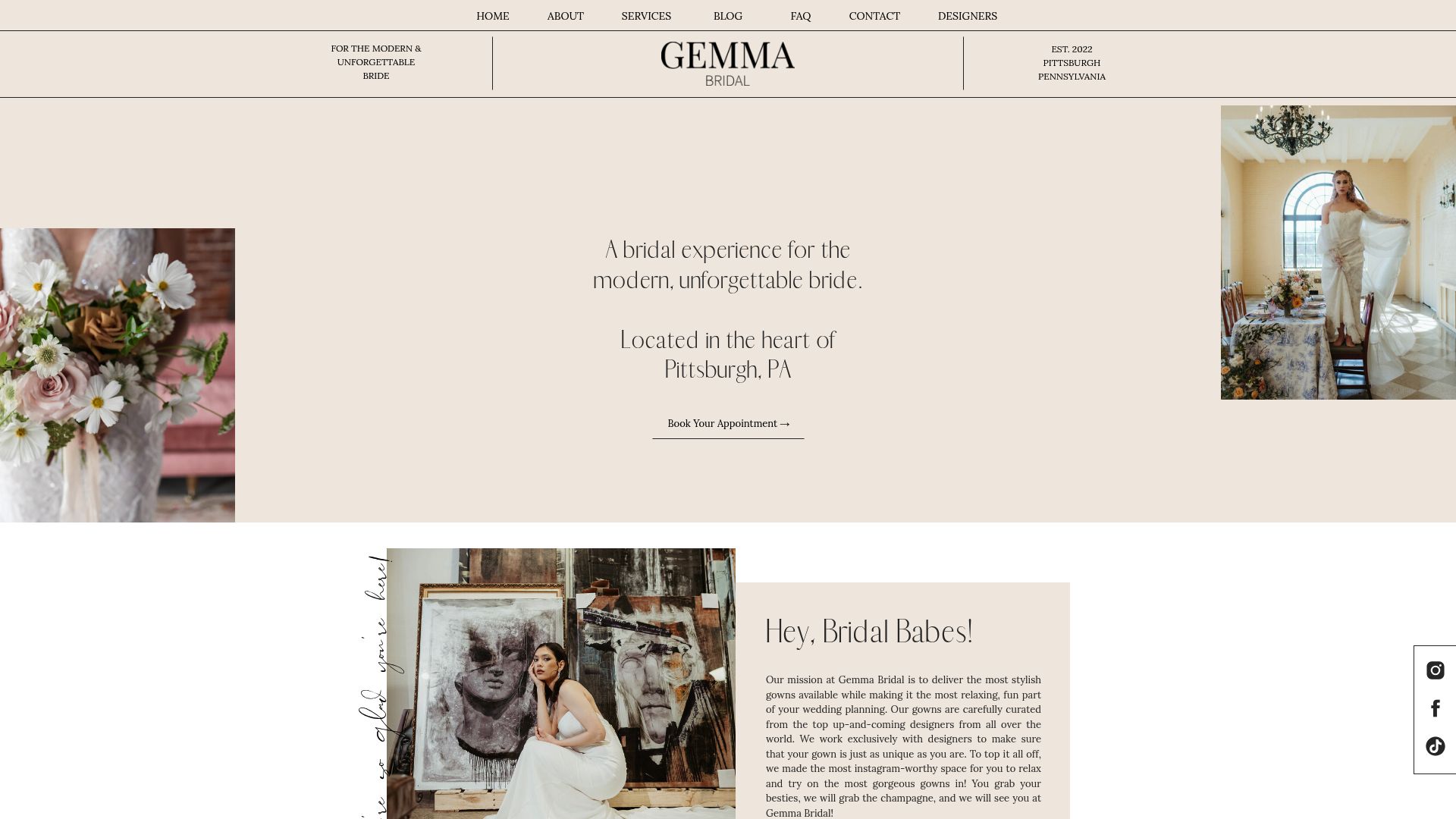 Gemma Bridal boutique featuring Instagram-worthy interior design and unique wedding dresses