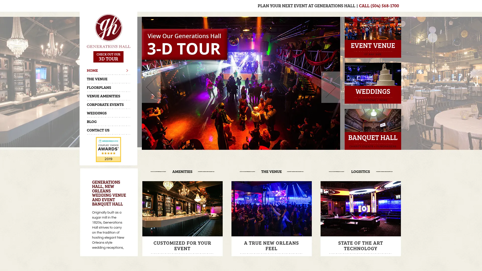 Generations Hall historic Warehouse District event space