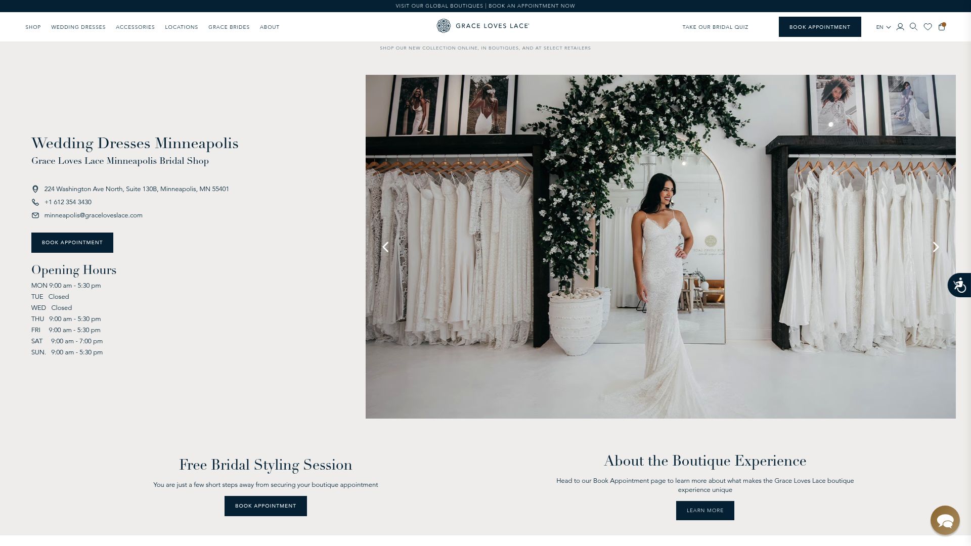 Grace Loves Lace Minneapolis showroom