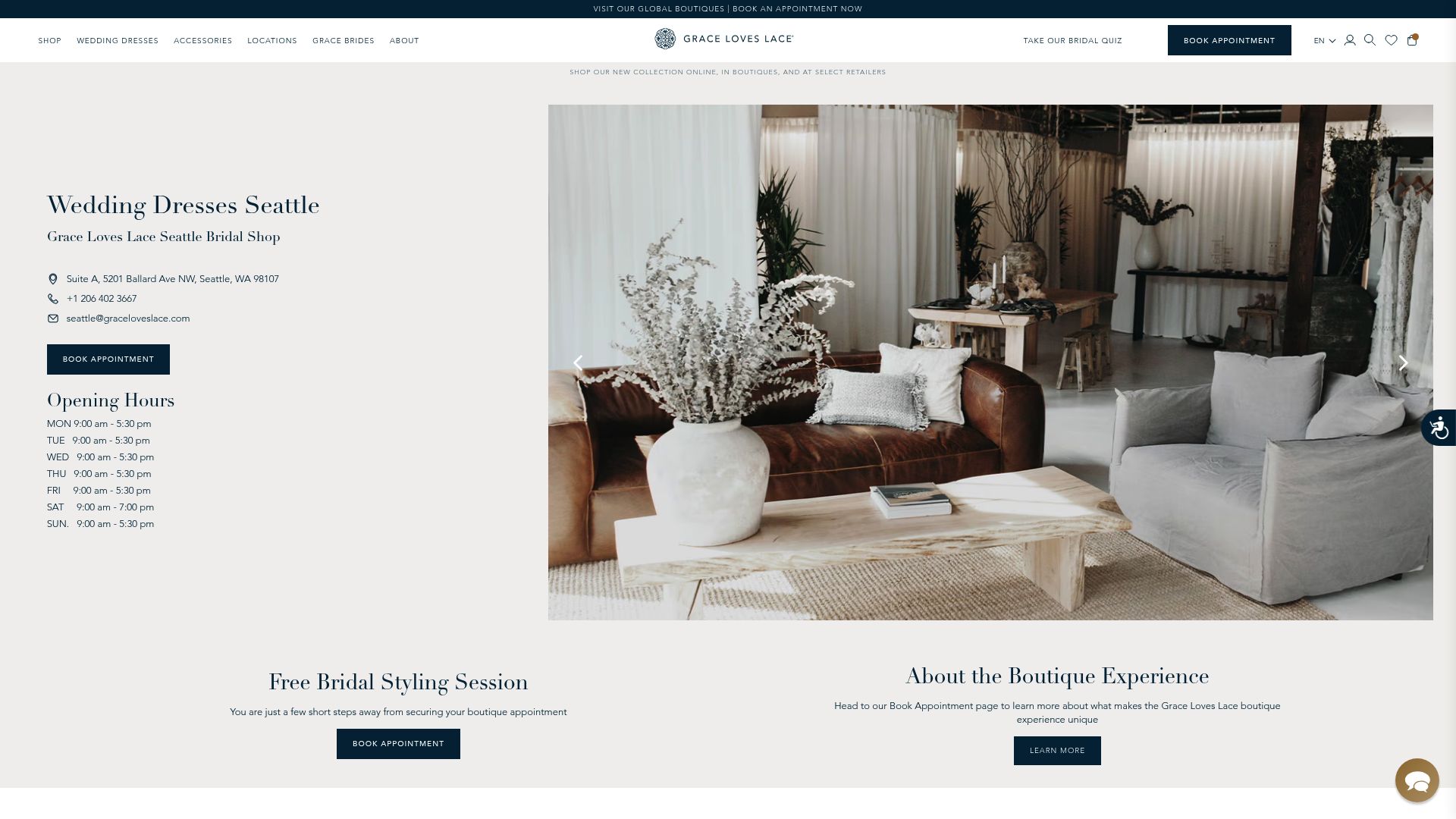 Grace Loves Lace Seattle showroom