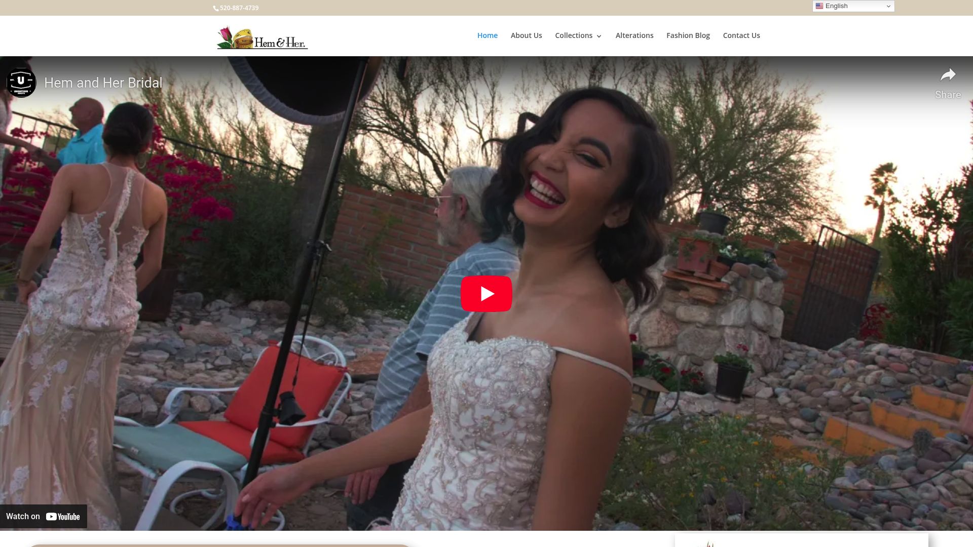 Hem & Her Bridal Website Screenshot