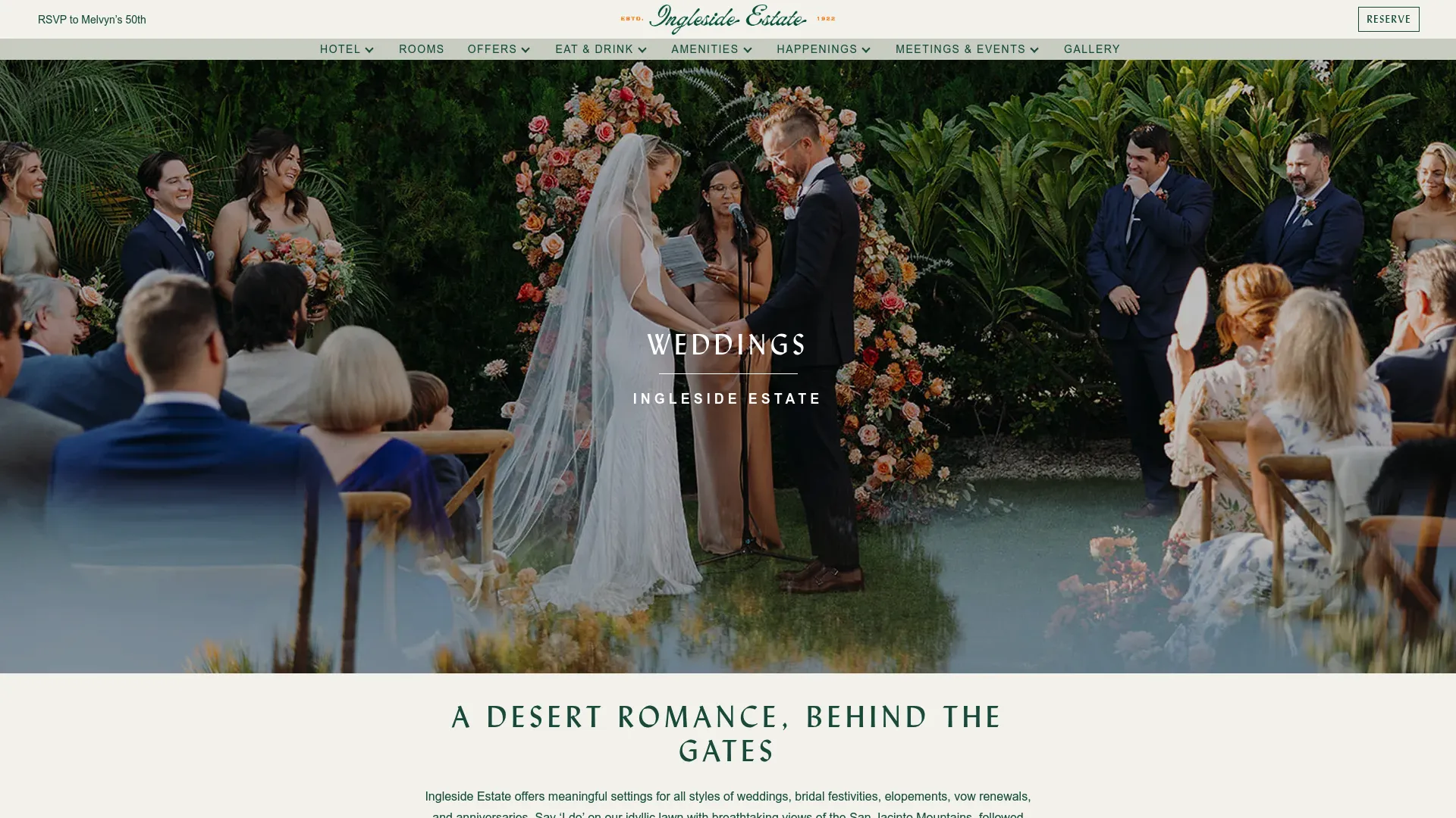 Ingleside Estate celebrity wedding venue with Spanish Revival architecture